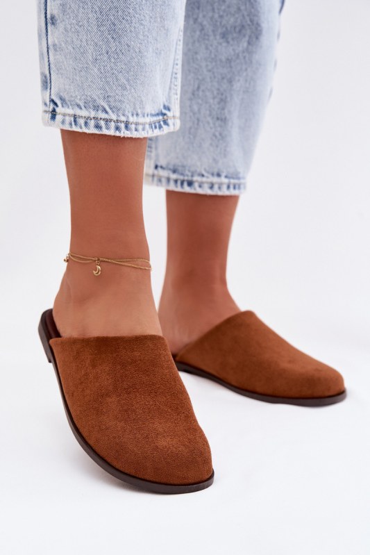Dámské ploché sandály z eko semiše camel Veronelle