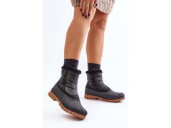 Dámské sněhule zateplené kožešinou na zipu lee cooper lcj-24-44-2866 Černé