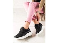 Trendy tenisky černé dámské bez podpatku 7263856