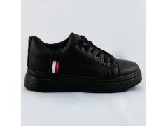 Černé dámské šněrovací sneakersy (C1029)
