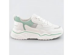 Bílo-mátové dámské sneakersy s&nbsp;brokátovými vsadkami (LU-2)