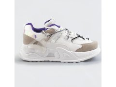 Bílé dámské sneakersy se dvojitými tkaničkami (7001)