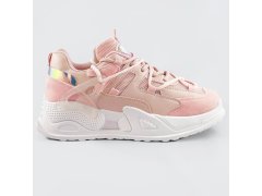 Růžové dámské sneakersy se dvojitými tkaničkami (7001)