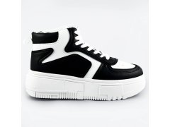 Bílo-černé dámské kotníkové tenisky sneakers (MS-52)