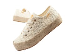 Lee cooper dámská sportovní obuv se šněrováním béžové dámské platformové tenisky 7671875