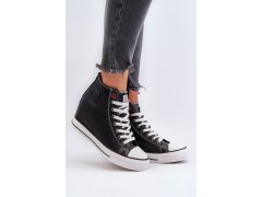 Dámské tenisky na podpatku cross jeans nn2r4005 Černé