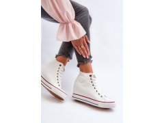 Dámské tenisky na podpatku cross jeans nn2r4004 bílé