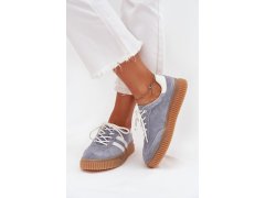 Semišové dámské sneakersy na platformě modré Marisae