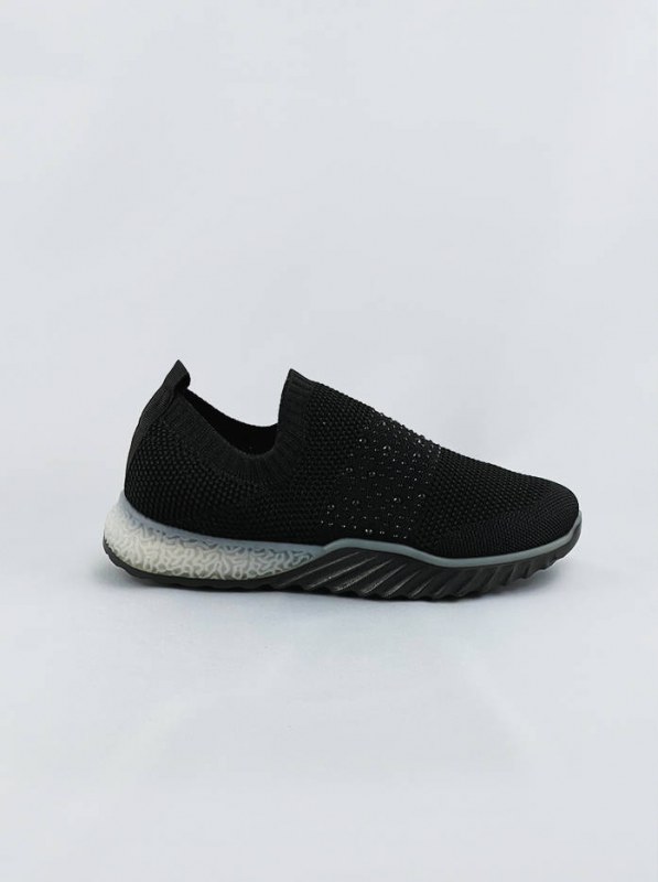 Měkké černé dámské nazouvací sportovní boty (BS1905-SP) - Dámské boty tenisky