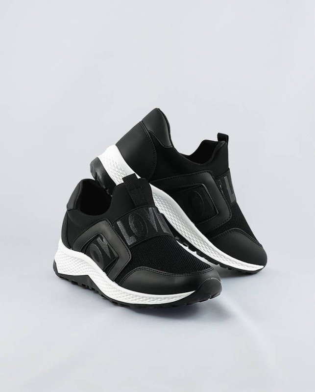 Černé dámské boty slip-on (C1003) - Dámské boty tenisky