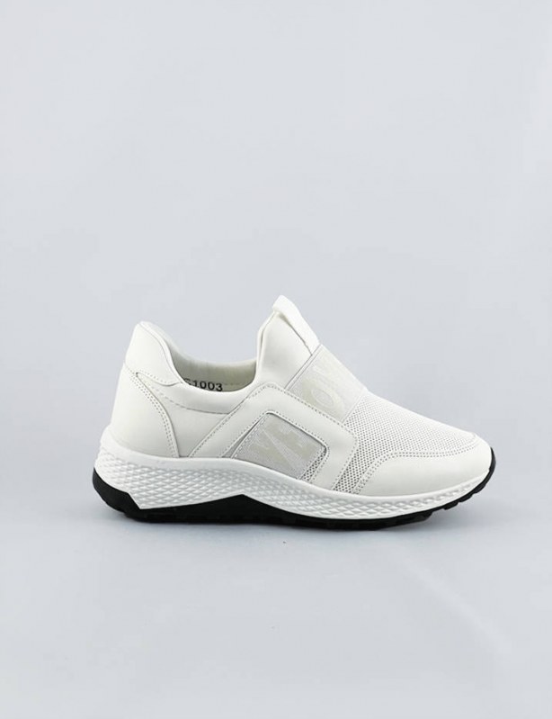 Bílé dámské boty slip-on (C1003) - Dámské boty tenisky