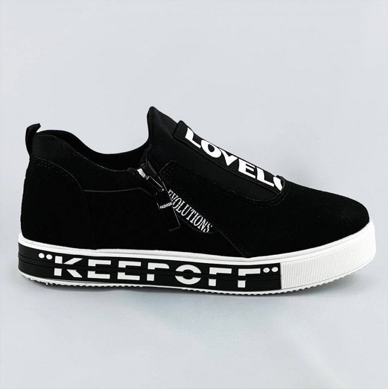 Černé dámské boty se zipem (K773-1) - Dámské boty tenisky