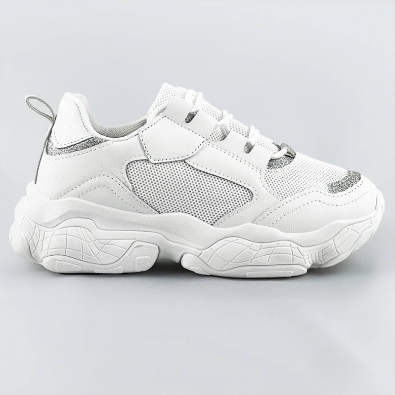 Bílé dámské šněrovací tenisky "sneakers" (172) - Dámské boty tenisky