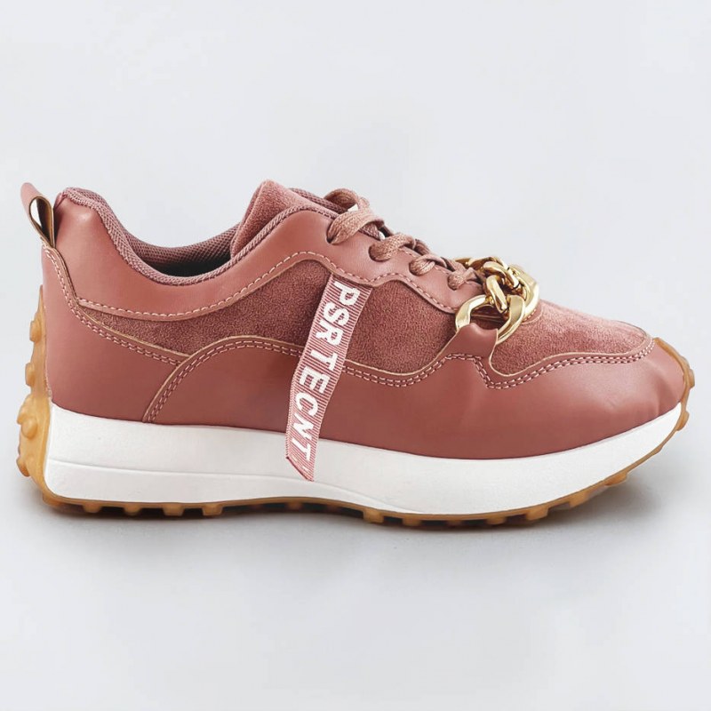 Růžové sportovní boty s řetízkem (N-206) - Dámské boty tenisky