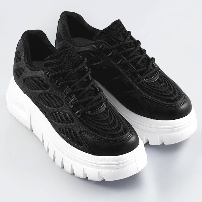 Černé dámské sportovní boty na platformě (S222) - Dámské boty tenisky