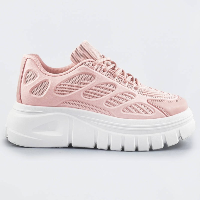 Růžové sportovní dámské boty na platformě (S222) - Dámské boty tenisky