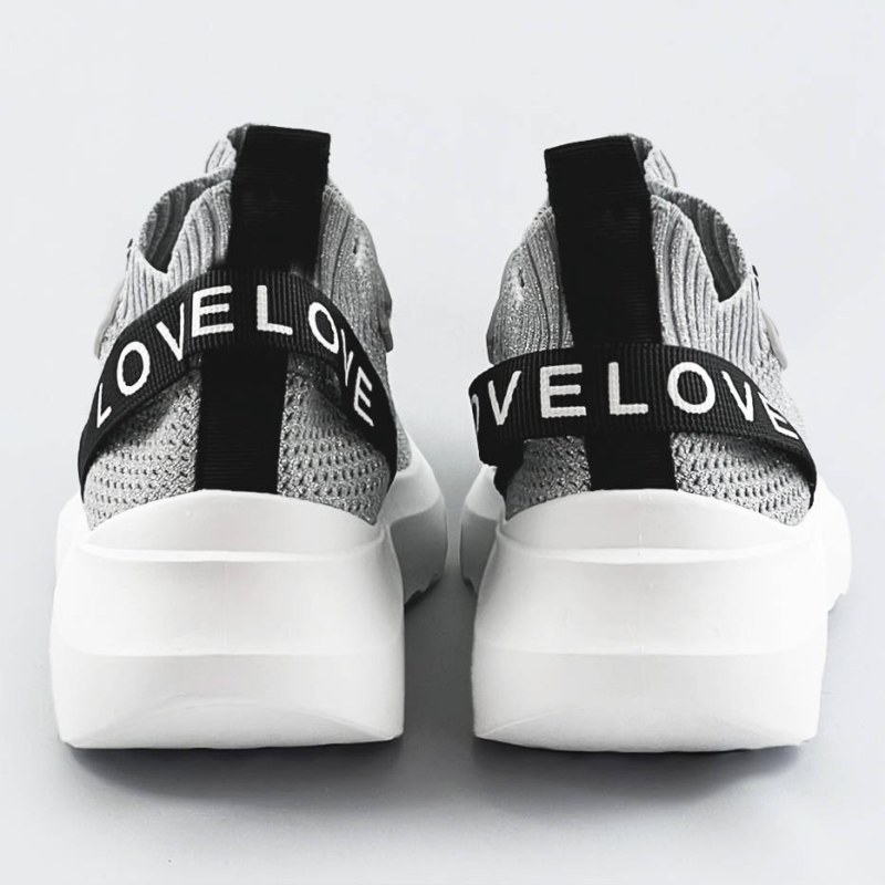 Stříbrné dámské nazouvací tenisky sneakers (LL66-3SP) - Dámské boty tenisky
