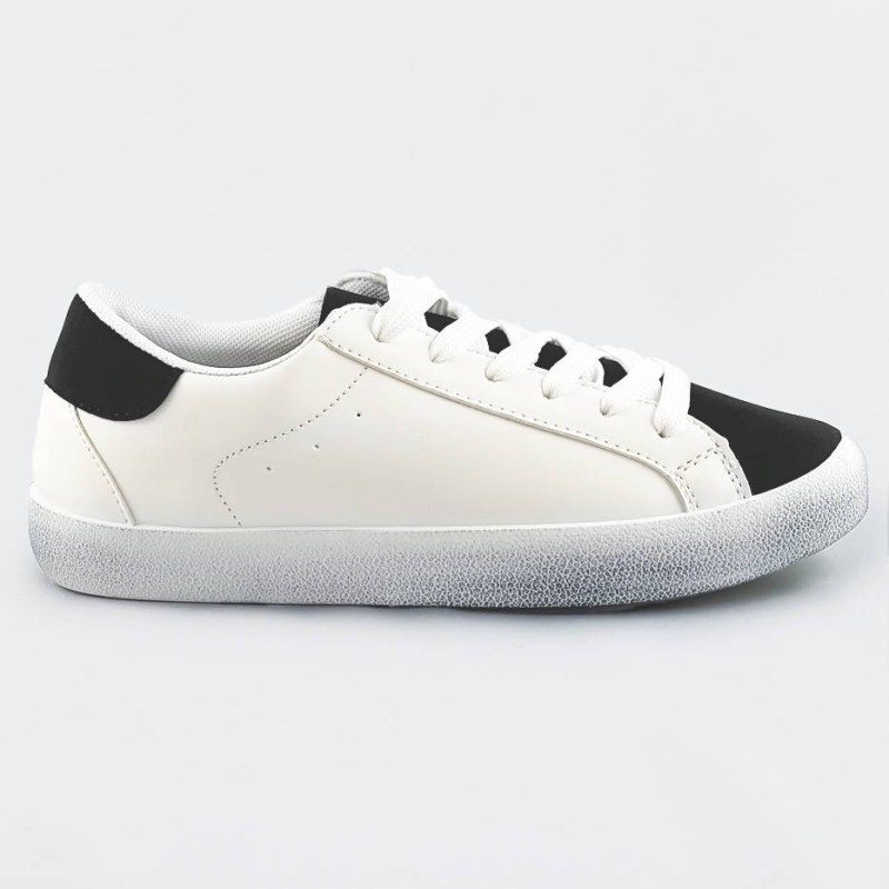 Dvoubarevné bílo-černé dámské šněrovací trampky (6340) - Dámské boty tenisky