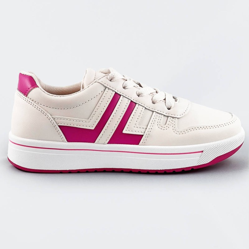 Ecru-růžové dámské sportovní boty (AD-587) - Dámské boty tenisky