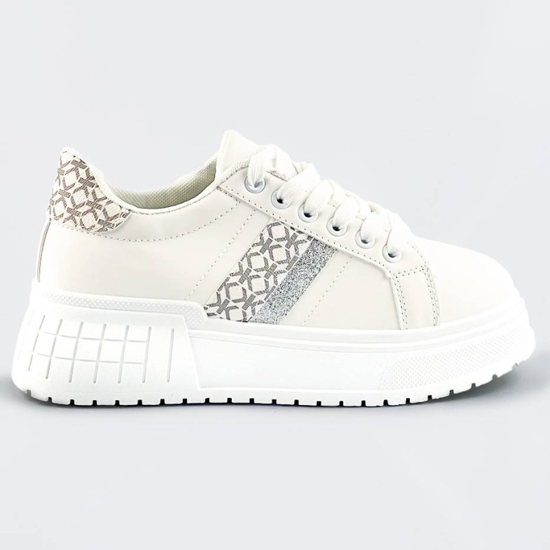 Bílé tenisky sneakers s vysokou podrážkou (AD-576) - Dámské boty tenisky