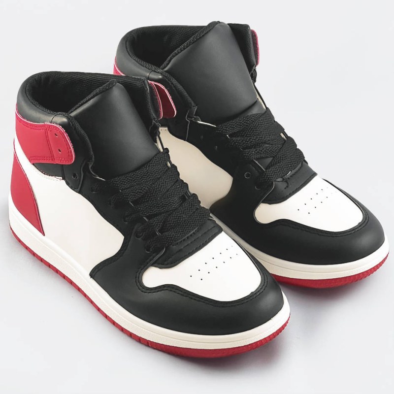 Černo-bílé dámské tenisky sneakers nad kotníky (XA069) - Dámské boty tenisky