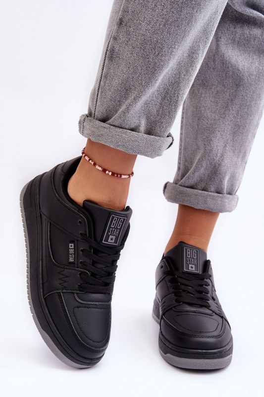 Dámské sportovní boty sneakersy big star mm274353 Černé - Dámské boty tenisky
