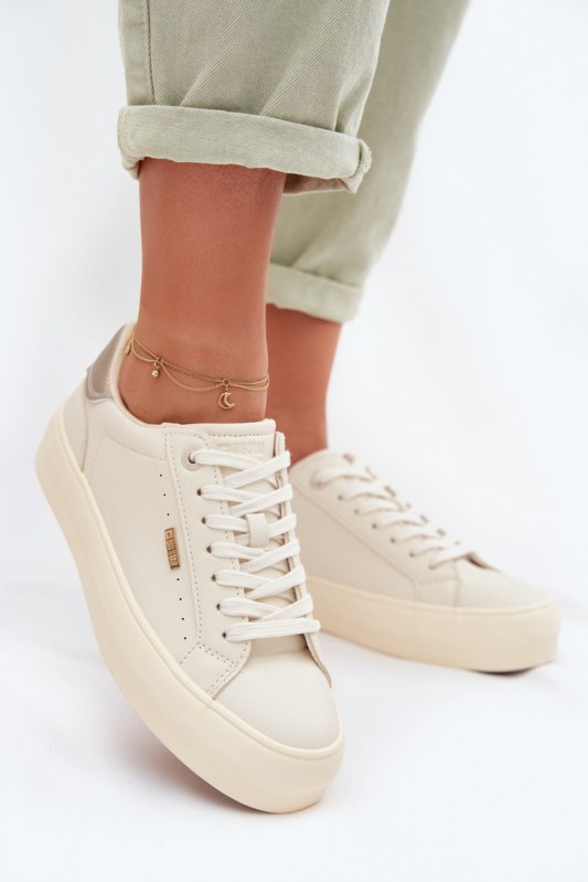 Sneakers na platformě big star tt274806 Béžové