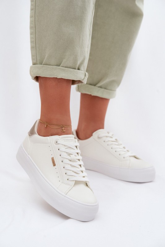 Sneakersy na platformě big star tt274805 bílé