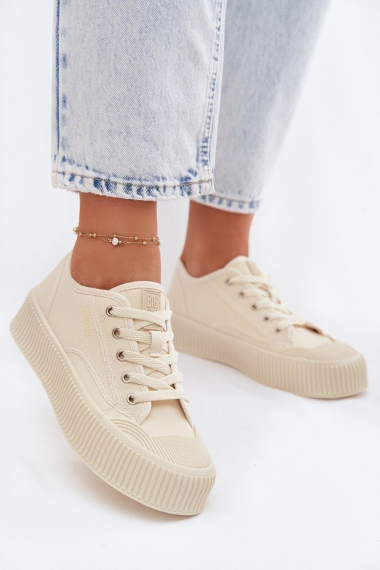 Dámské tenisky na platformě big star tt274271 Béžové