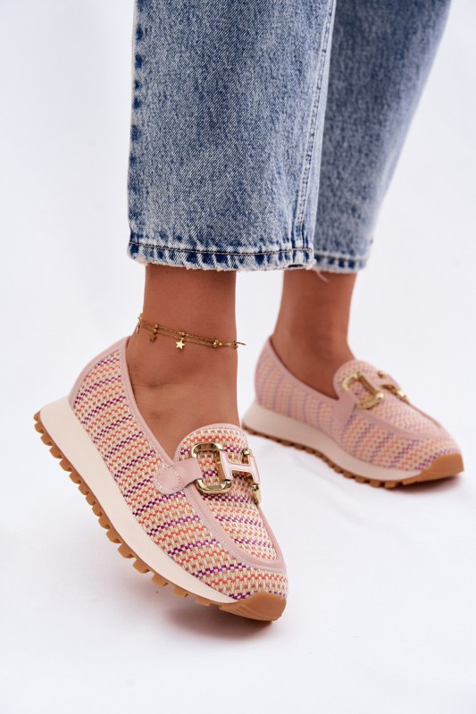 Slip on tenisky se zlatým detailem goe tt2n4081 růžové