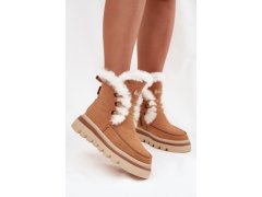 Dámské zimní boty z&nbsp;přírodního semiše lee cooper lcj-25-01-3738 Camel