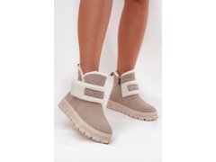 Zimní boty dámské z&nbsp;přírodního nubuku s&nbsp;kožichem lee cooper lcj 25 01 3739 světle šedé