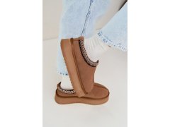 Kožené semišové zimní boty vinceza 97972 Camel