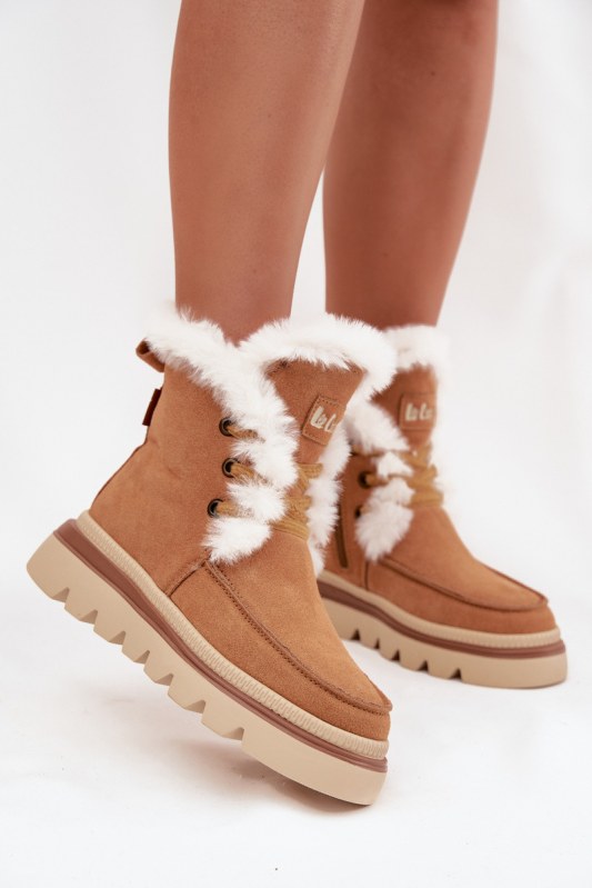 Dámské zimní boty z&nbsp;přírodního semiše lee cooper lcj-25-01-3738 Camel - Dámské boty trekové