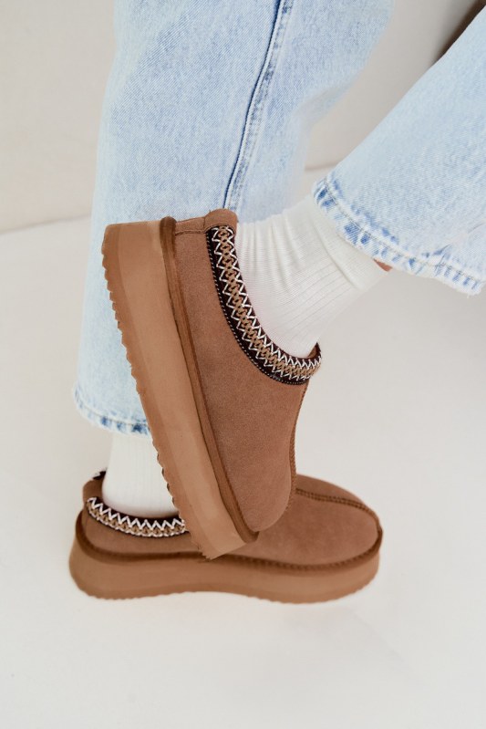 Kožené semišové zimní boty vinceza 97972 Camel