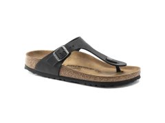 Dámské/pánské žabky birkenstock gizeh nu oiled black regular oiled leather pro široká chodidla (0845251)