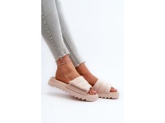 Dámské žabky na platformě big star nn274773 Beige