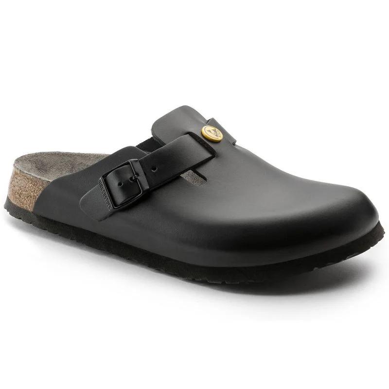 Dámské žabky birkenstock boston esd z pravé kůže, černé (0061368) - Dámské boty žabky