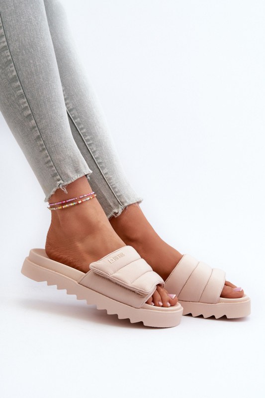 Dámské žabky na platformě big star nn274773 Beige