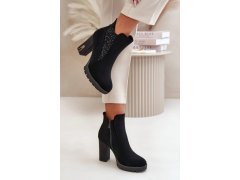 Boty na podpatku ns329p černé - step in style 1