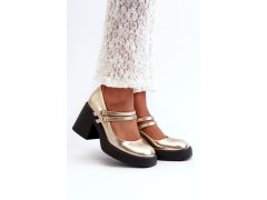 Lodičky na podpatku n381 zlaté - step in style 8