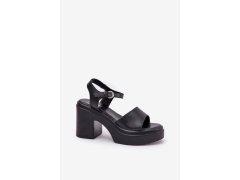 Sandály na podpatku 78-185 černé - step in style 2