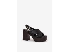 Sandály na podpatku 218-3 černé - step in style 1