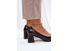 Dámské lodičky na sloupek podpatku 91130 černá - VINCEZA 2
