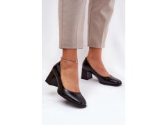 Dámské lodičky na sloupek podpatku 91130 černá - VINCEZA 4