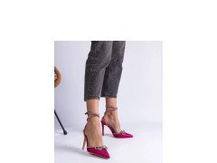 Dámské lodičky na jehlovém podpatku h2810 tmavě růžová třpyt - bellamica shoes 4