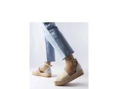 Dámské espadrilky 22883 béžová se stříbrnou - FLYFOR 1
