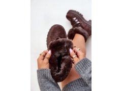 Dámské zateplené kotníkové boty s&nbsp;kožíškem 9685 tmavě hnědé MARQUIIZ 3