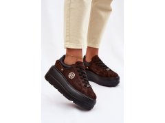 Kožené semišové tenisky lr61-7094 hnědé - D&A 2