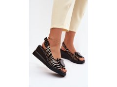 Kožené sandály 58c0295 černozlaté - Artiker 3